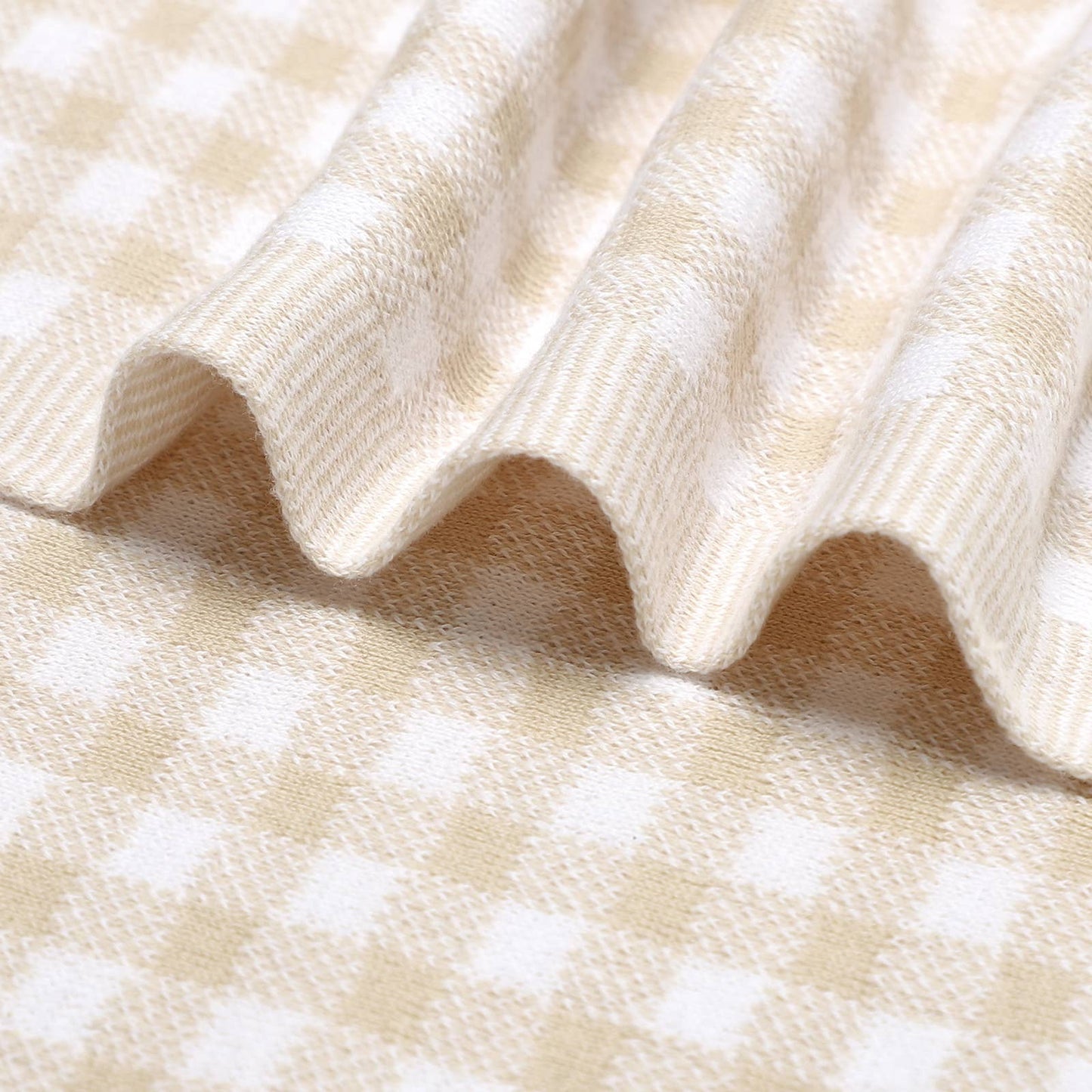 100% Luxury Cotton Checkered Baby Blanket - Pink