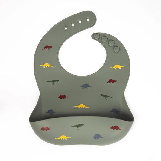 Stamped Dino Silicone Bib