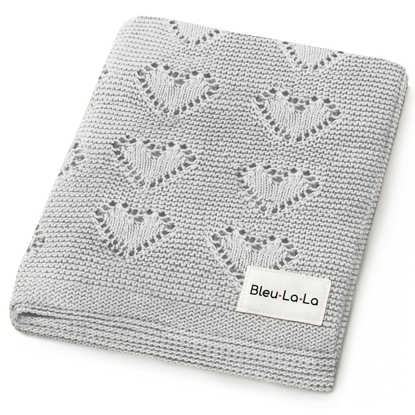 100% Luxury Cotton Swaddle Receiving Baby Blanket - Heart