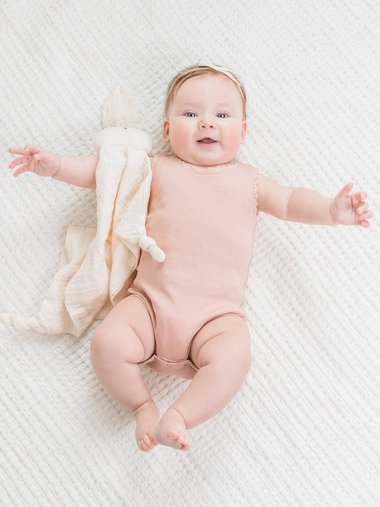 Organic Baby Luna Lace Bodysuit - Blush