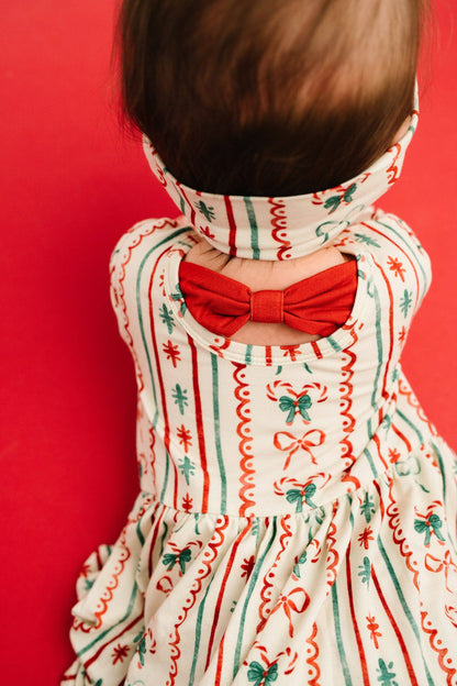 Christmas Dainty Bow bodysuit bamboo dress - view 2