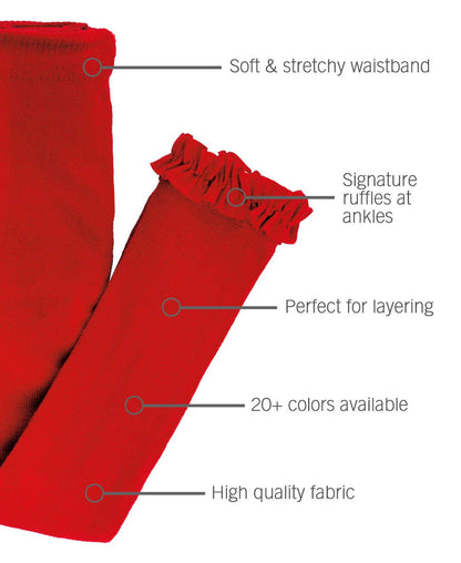 Girls Red Footless Ruffle Tights