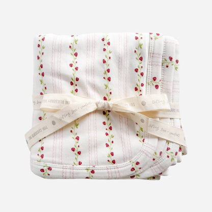 Strawberry Stripe Organic Cotton Hooded Baby Towel