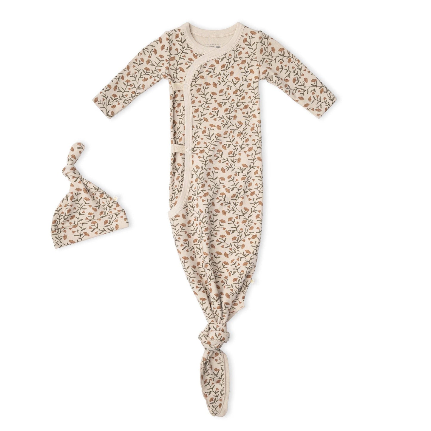 Organic Kimono Knotted Sleep Gown - Rustbloom