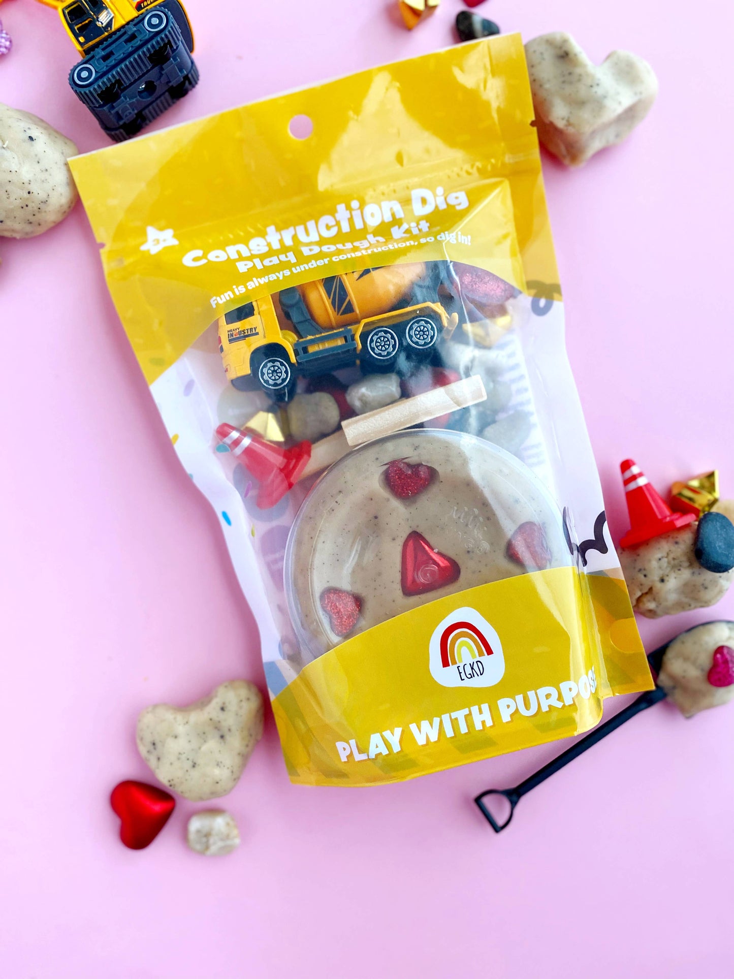 Valentines "I Dig You" Construction KidDough Sensory Play Kit