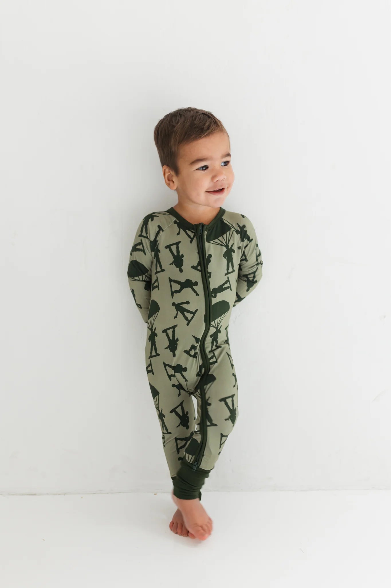 Army Men Zipper Romper