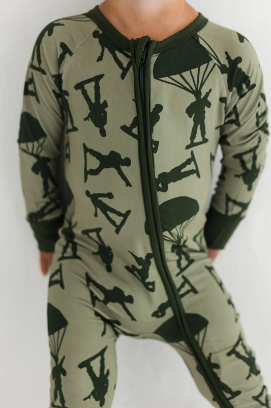 Army Men Zipper Romper