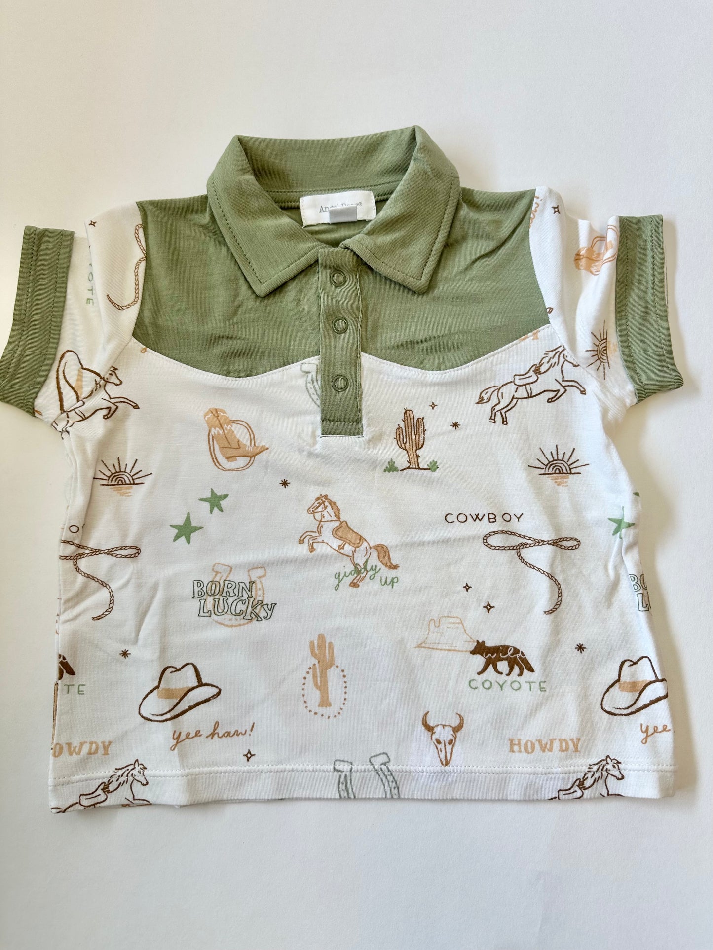 Cowboy Polo Short And Shirt Set, Wild Wild West