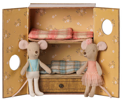 Ballet mice in dance studio, Little sister and brother (Preorder - Available Early August)