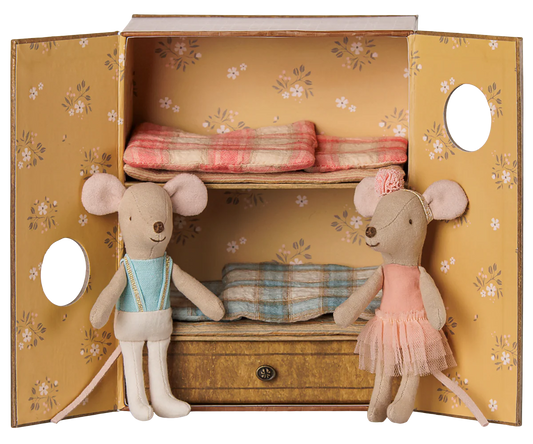 Ballet mice in dance studio, Little sister and brother (Preorder - Available Early August)