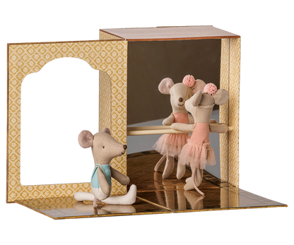 Ballet mice in dance studio, Little sister and brother (Preorder - Available Early August)
