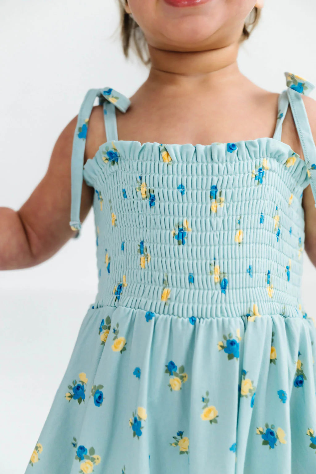 Floral and Gingham Smocked Bubble Romper IMJ x Karissa Abbott Collection