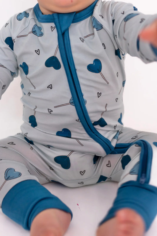 Blue Sugar Rush Zipper Romper