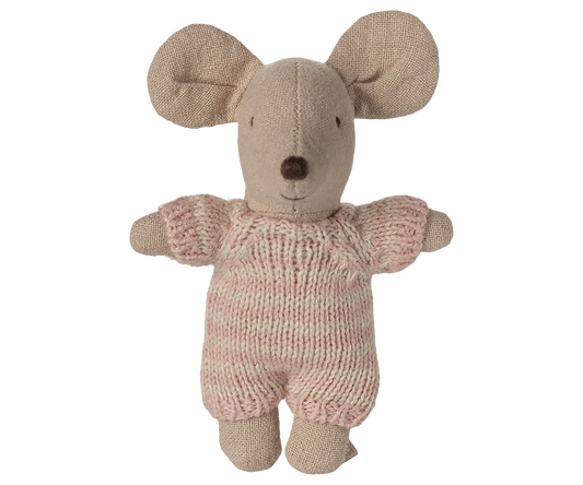 PREORDER - Baby mouse in carry cot - Rose (Available Mid October)