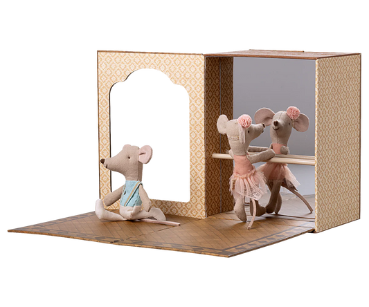 PREORDER - Ballet mice in dance studio, Little sister and brother (Available Early October)