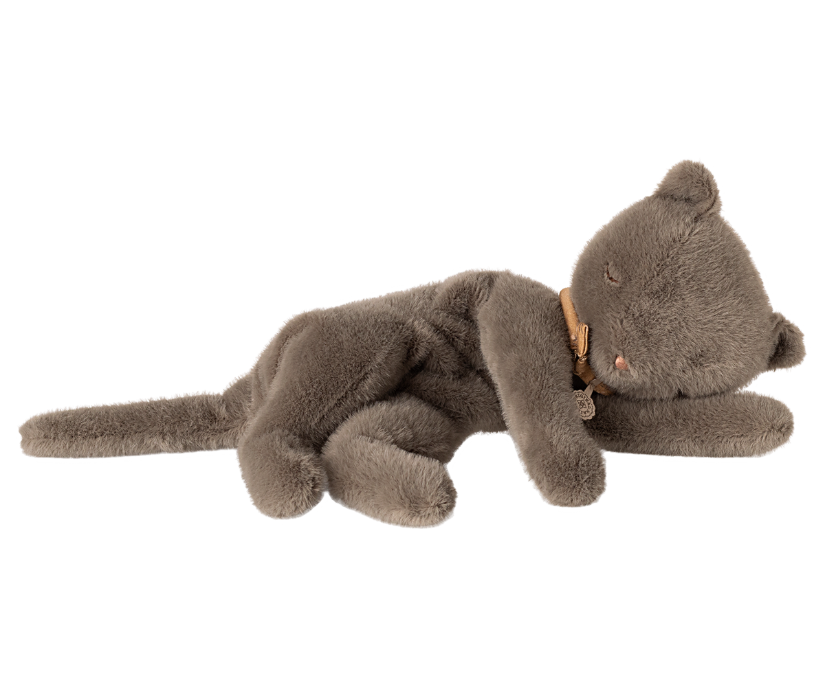 Maileg sleeping kitten plush medium in grey