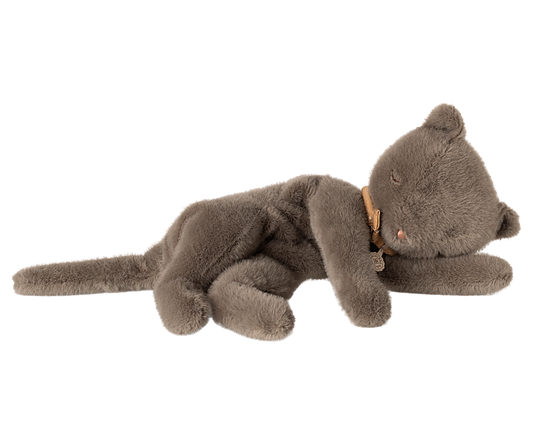 Maileg sleeping kitten plush medium in grey