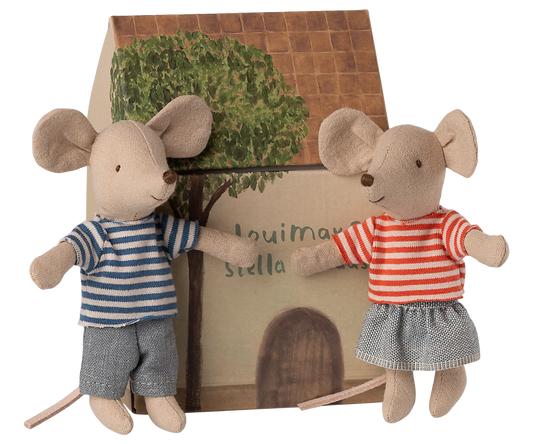 PREORDER - LouiMax and Stella, Little brother and sister mice (Available Mid November)