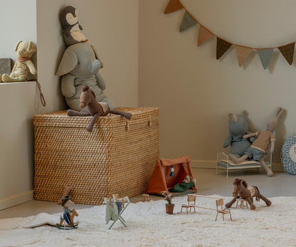 Cowboy mouse on rocking horse, Little brother