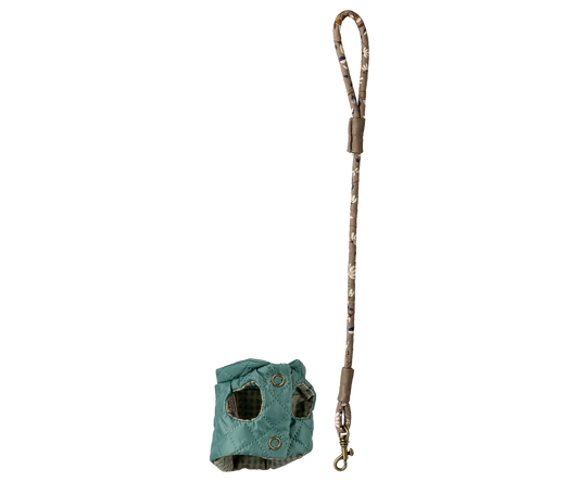 Pet supply, Harness and leash - Dark mint