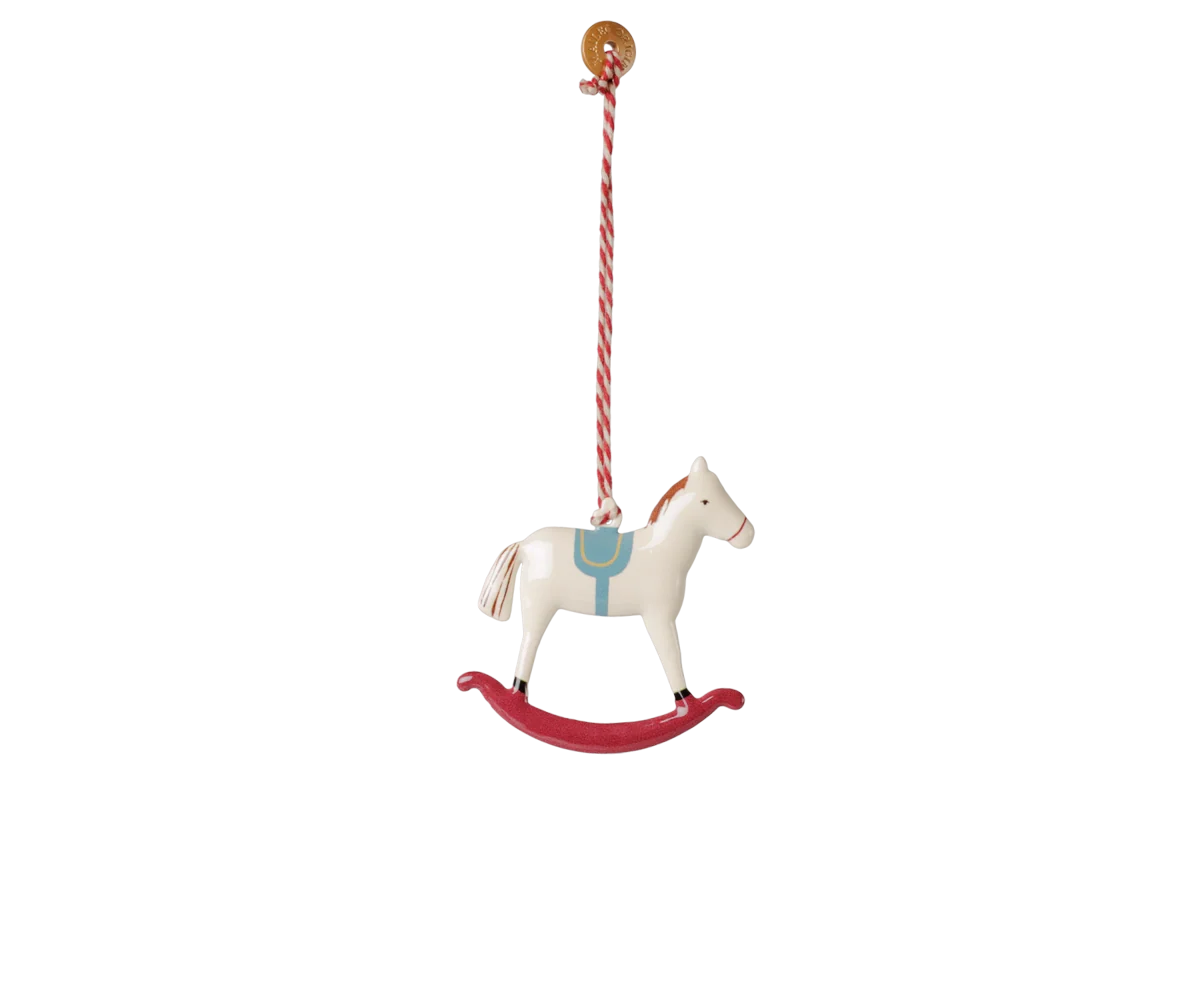 Maileg Metal ornament, Rocking horse - Red