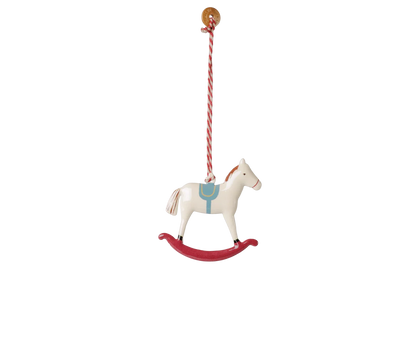 Maileg Metal ornament, Rocking horse - Red