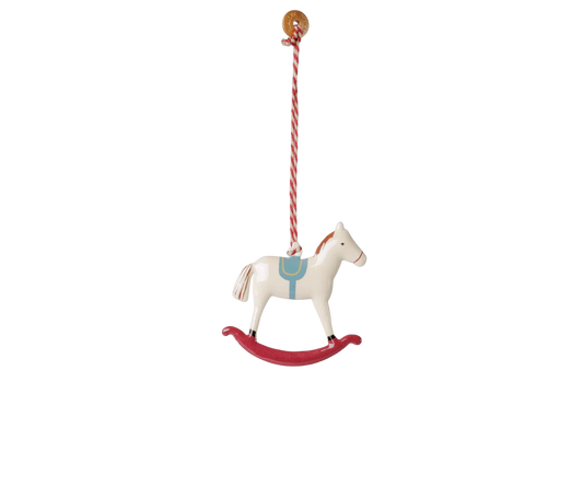 Maileg Metal ornament, Rocking horse - Red