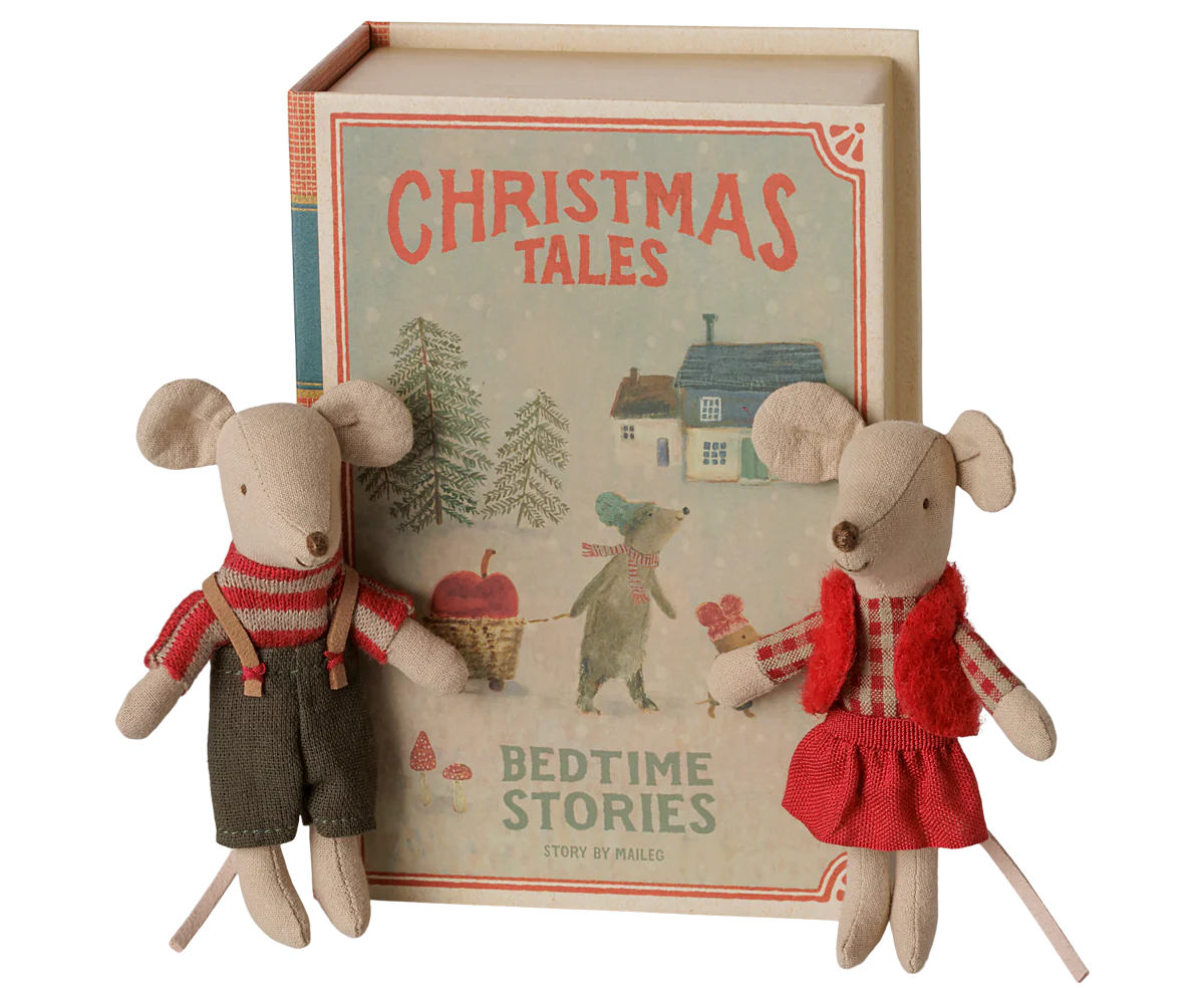 Christmas twin mice, Little sister and brother in book (Preorder - Available Mid September)