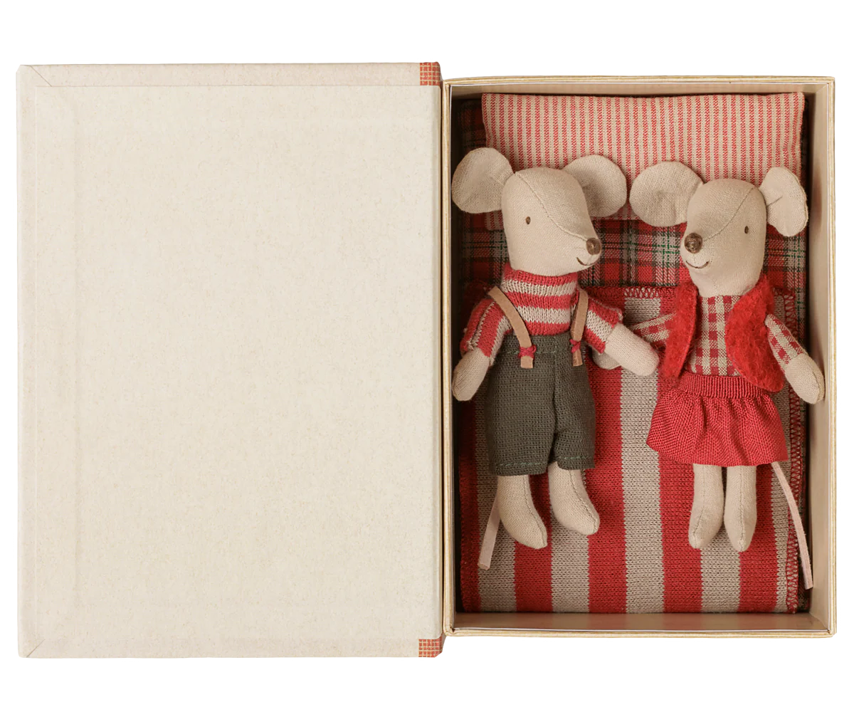 Christmas twin mice, Little sister and brother in book (Preorder - Available Mid September)