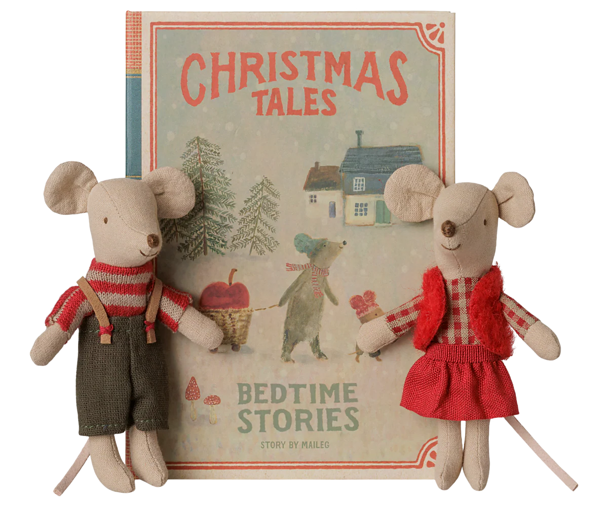 Christmas twin mice, Little sister and brother in book (Preorder - Available Mid September)