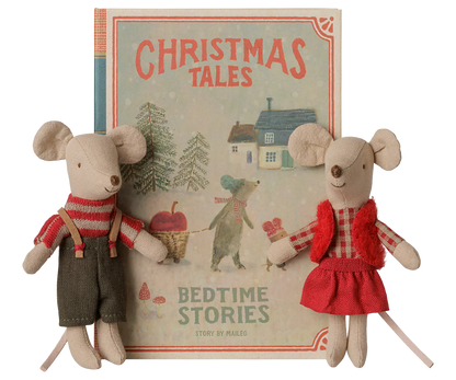 Christmas twin mice, Little sister and brother in book (Preorder - Available Mid September)