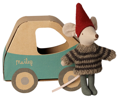 Christmas mouse, Little brother in car box (Preorder - Available Early November)