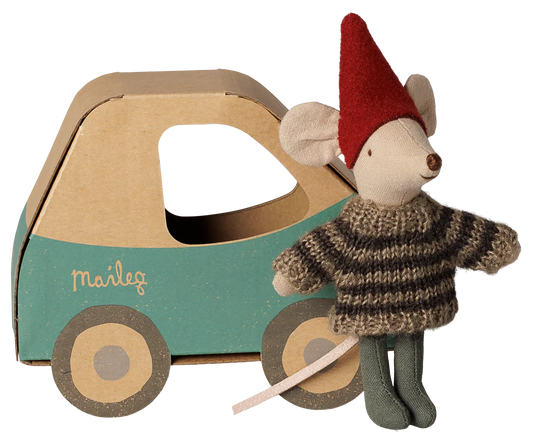 Christmas mouse, Little brother in car box (Preorder - Available Early November)