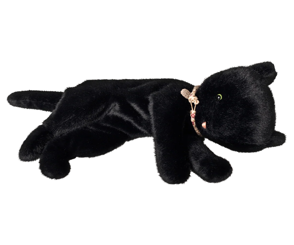 Maileg Sleeping kitten plush, Medium - Black (Preorder - Available Early December)