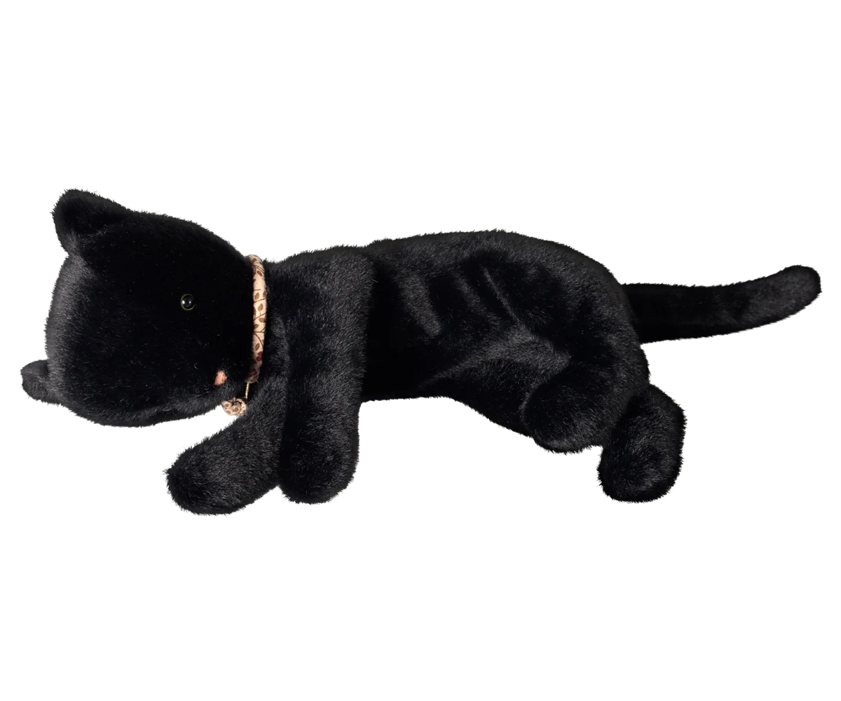 Maileg Sleeping kitten plush, Medium - Black (Preorder - Available Early December)