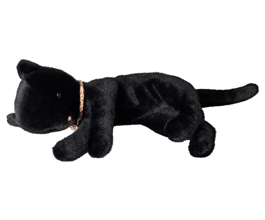 Maileg Sleeping kitten plush, Medium - Black (Preorder - Available Early December)