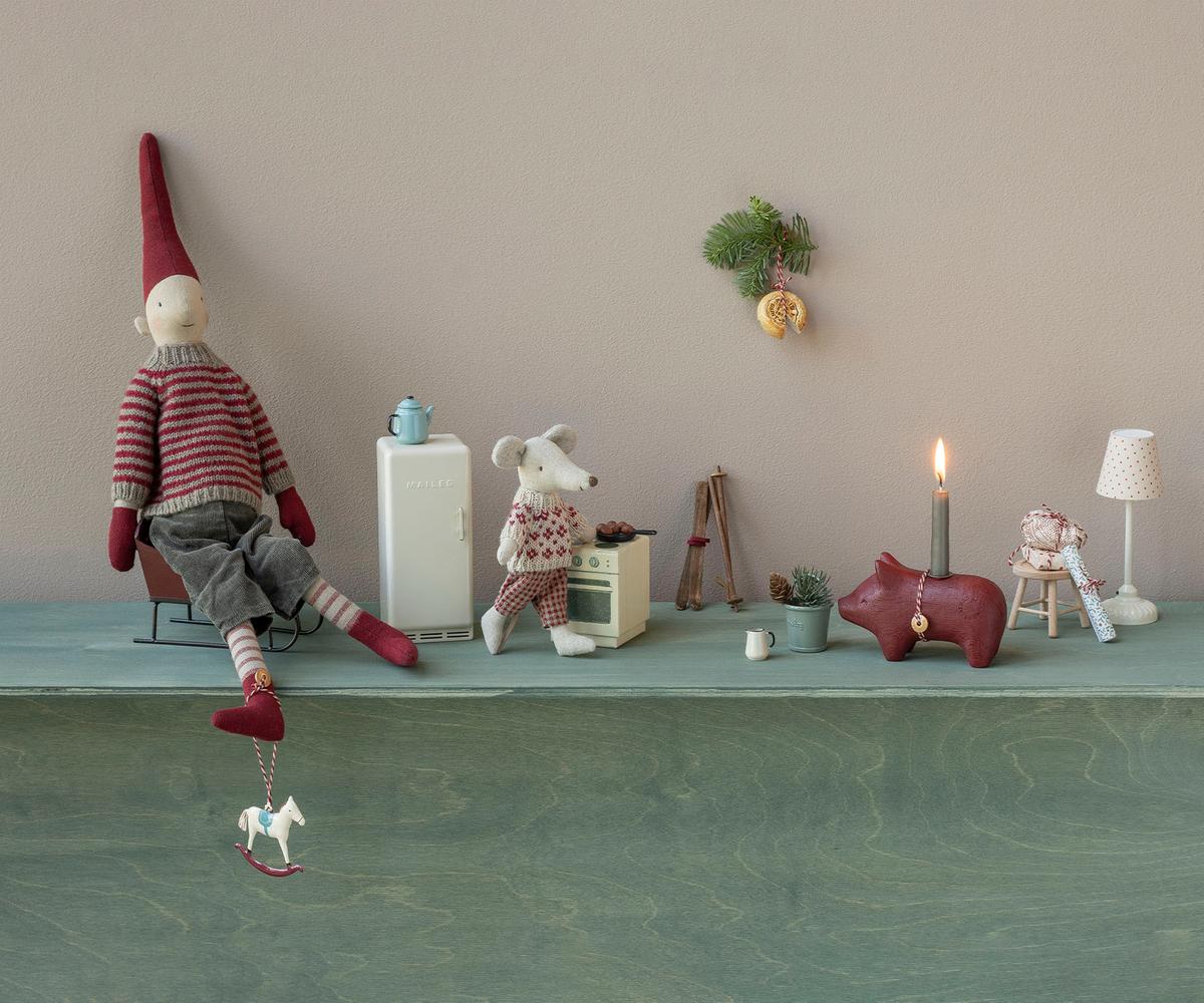 Maileg Metal ornament, Rocking horse - Red