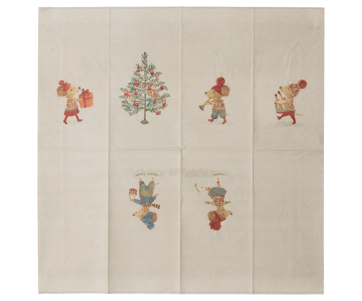 Maileg Napkin, Small - Christmas mice