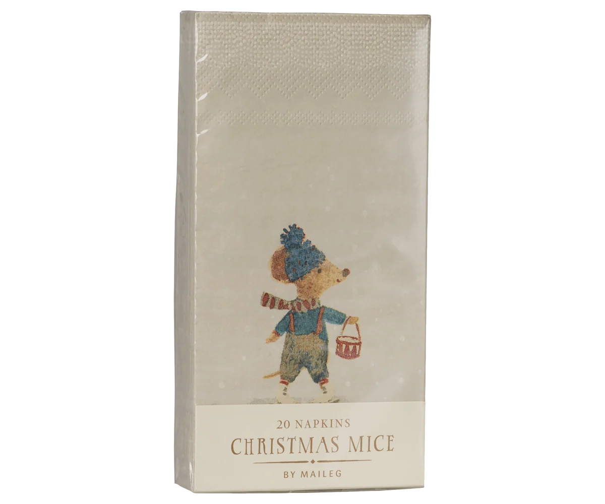 Maileg Napkin, Small - Christmas mice