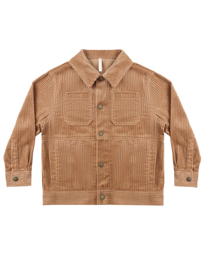 Brown corduroy jacket on a white background