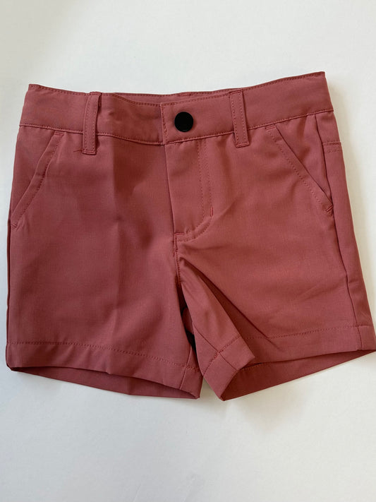 Boy's Dressy Shorts in Dark Rose