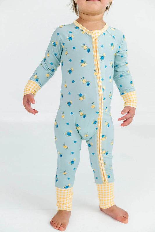 Floral and Gingham Zipper Romper IMJ x Karissa Abbott