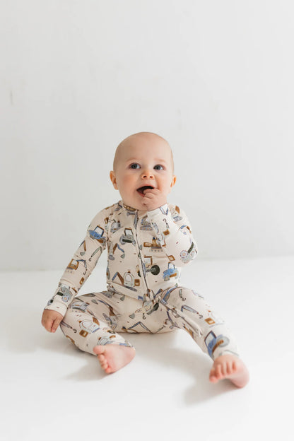 Little Excavator Zipper Romper