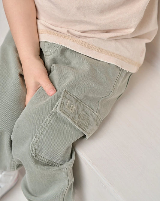 Cotton Twill Cargo Jogger - Agave