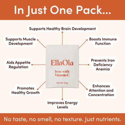 Unflavored Iron with Vitamin C - 30 Unflavored Stick Packs