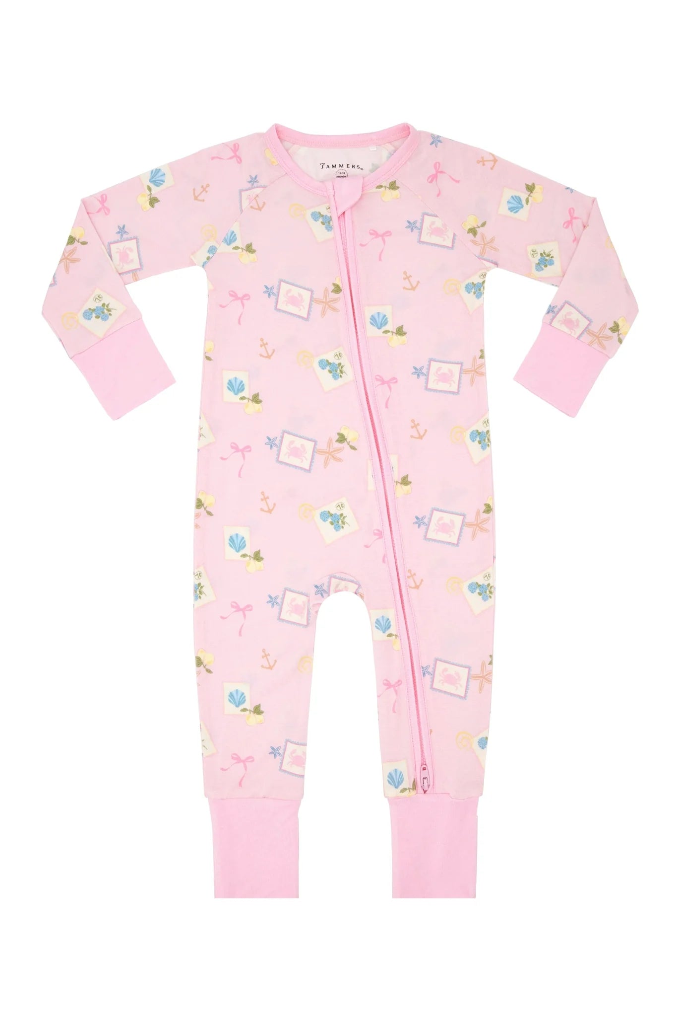 Little Coastal Notes Zipper Romper