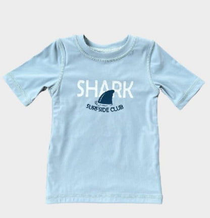 Boy's Rashguard Top in Shark Surfside Club