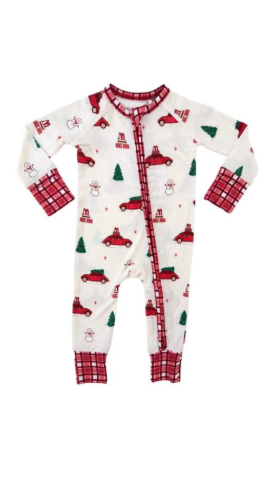 Red Holly Jolly Cruisers Zipper Romper