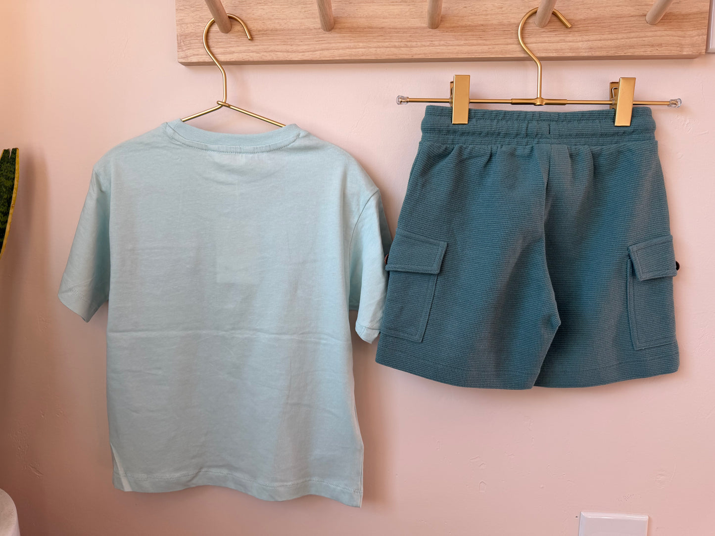 Sea Mist Waffle Short Set