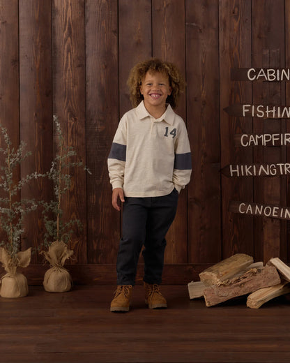 Rylee + Cru Kalen Pant in deep midnight, product view of the kids' pants